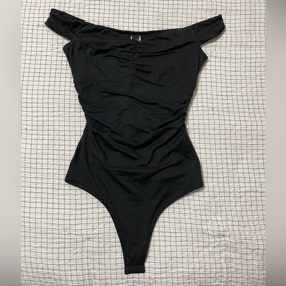 Snatched off the shoulder body suit